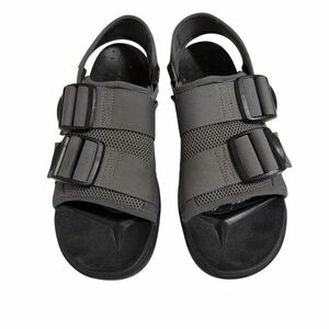 Men's Black and Gray Sandals with Dual Straps